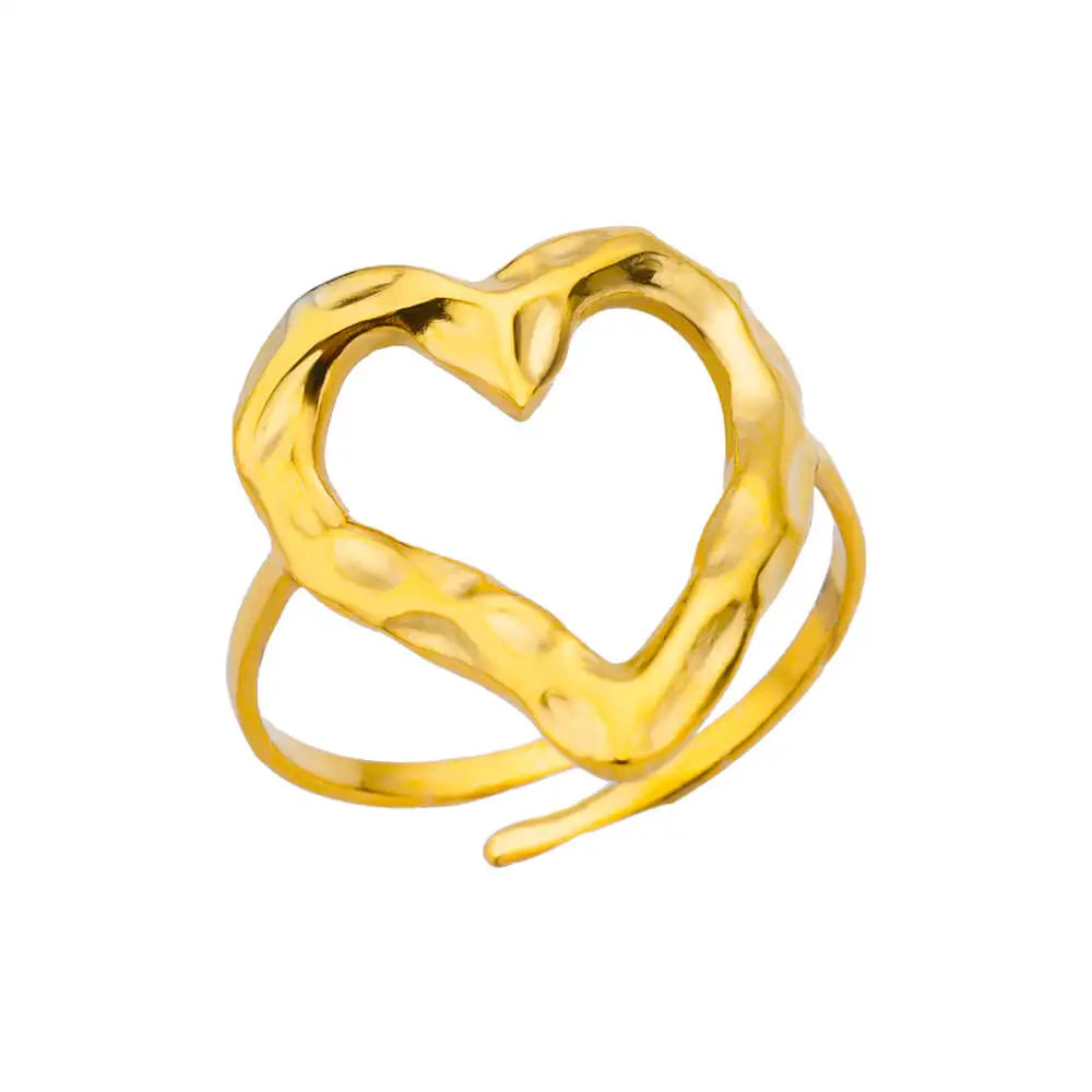 Gold Stainless Steel Classic Women's Ring