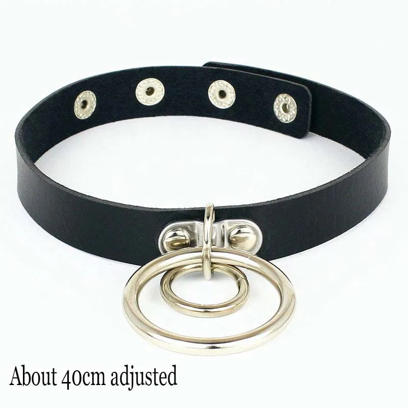 Black Gothic Heart Lock Spike Choker Necklace