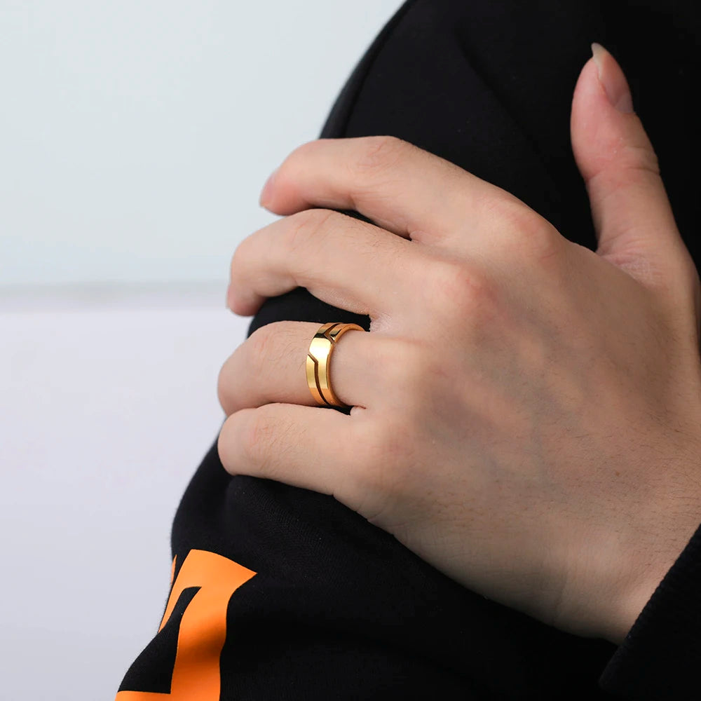 Black Stainless Steel Minimalist Unisex Ring