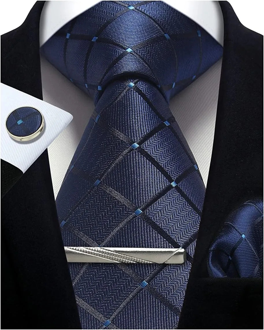 Men’s 100% Silk Tie Set with Gift Box