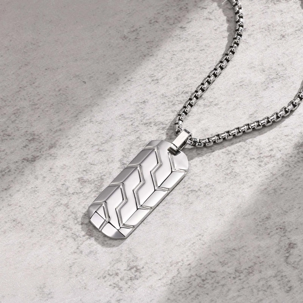 Vnox Men’s Small Stainless Steel Dog Tag Necklace
