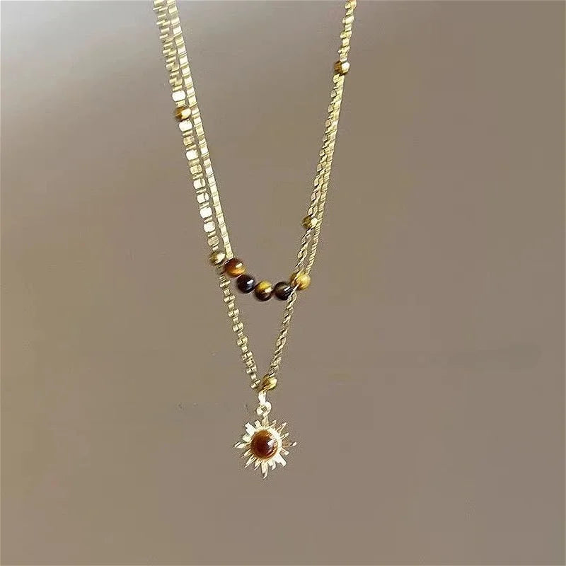 Brown Stone Pendant Necklace