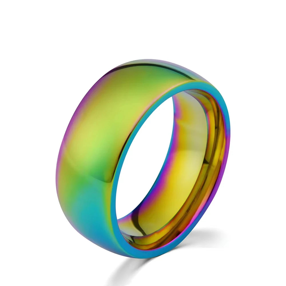 8mm Black Matte Stainless Steel Groove Ring