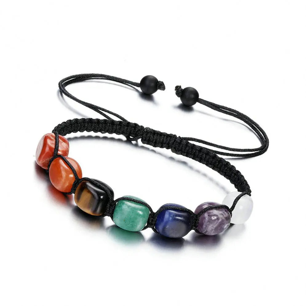 7 Chakra Crystal Bead Bracelet – Adjustable Yoga & Meditation Design