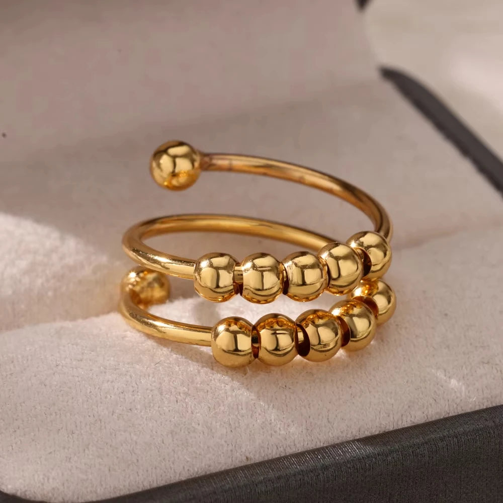 Evil Eye Gold Zircon Adjustable Ring