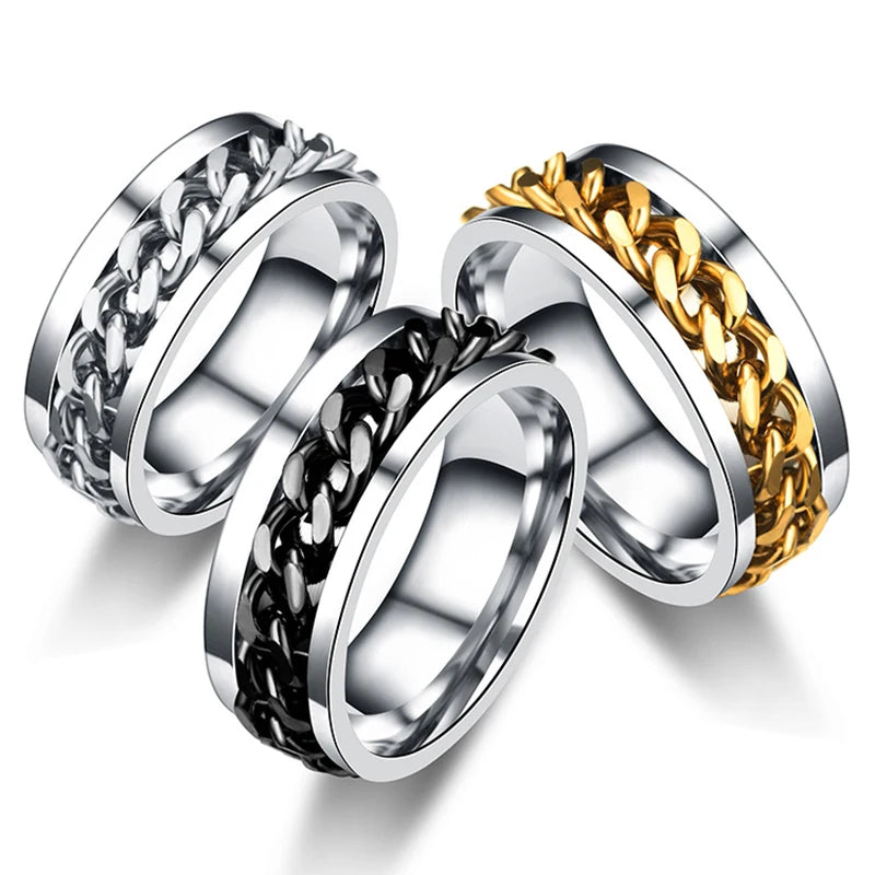 Rotatable Stainless Steel Chain Spinner Ring