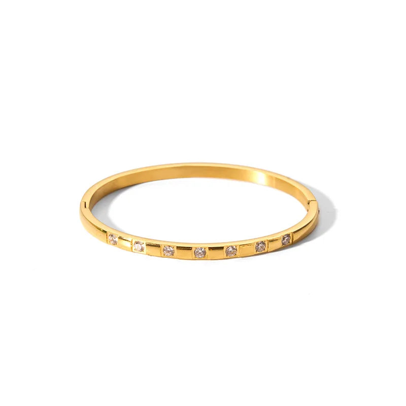 Elegant CZ Stainless Steel Women’s Bracelet