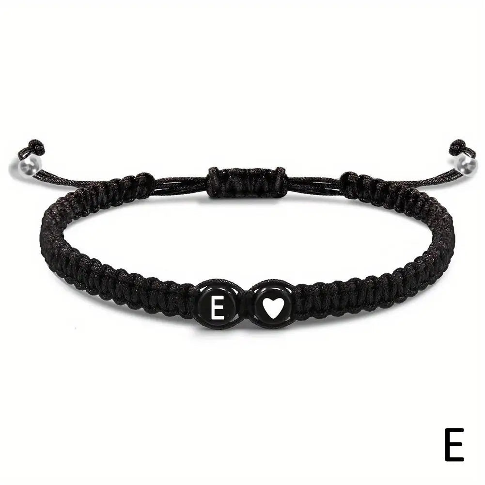 Initial Heart Bracelet – Adjustable A-Z Design for Men & Women