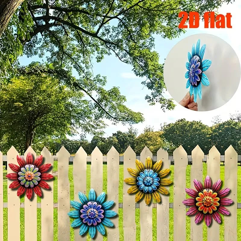 Metal Flower Ornaments Set
