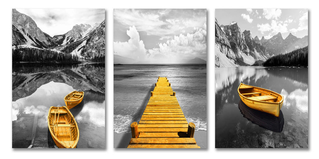 3-Piece Lake Landscape Canvas Wall Art