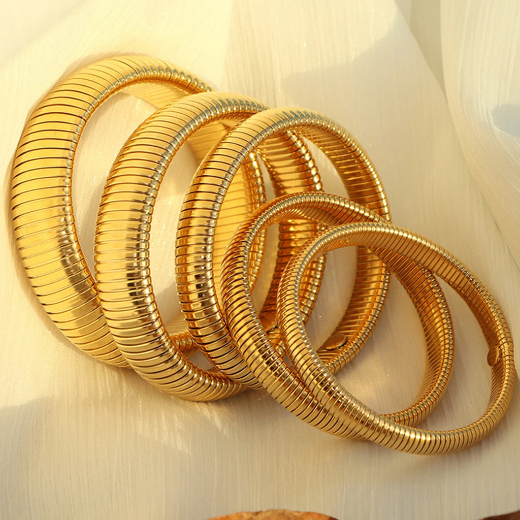 Waterproof Gold-Plated Stainless Steel Bracelet