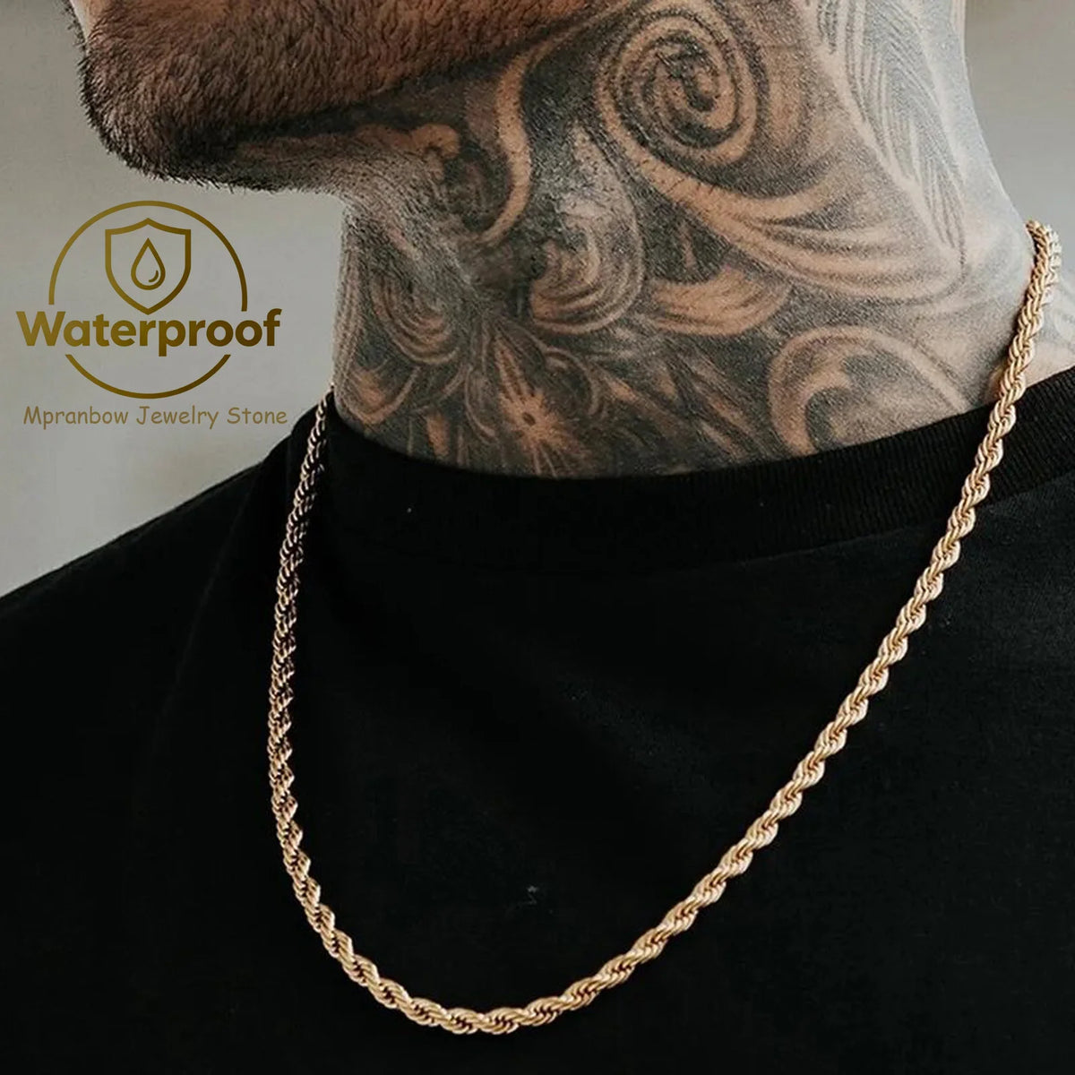 Punk Vintage Gold Rope Chain Necklace