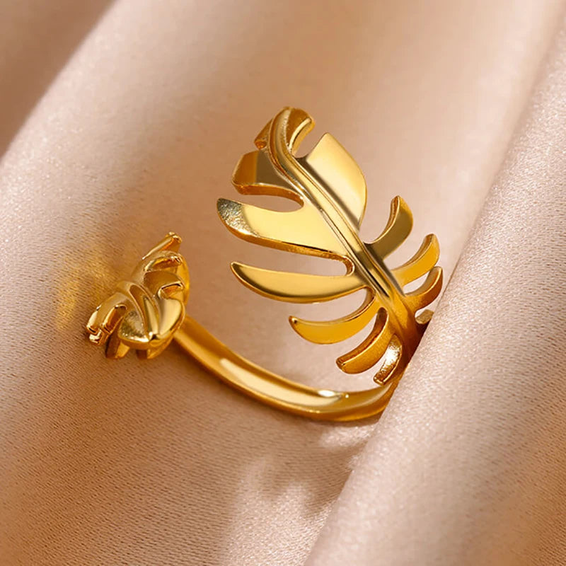 Gold Geometric 316L Stainless Steel Ring