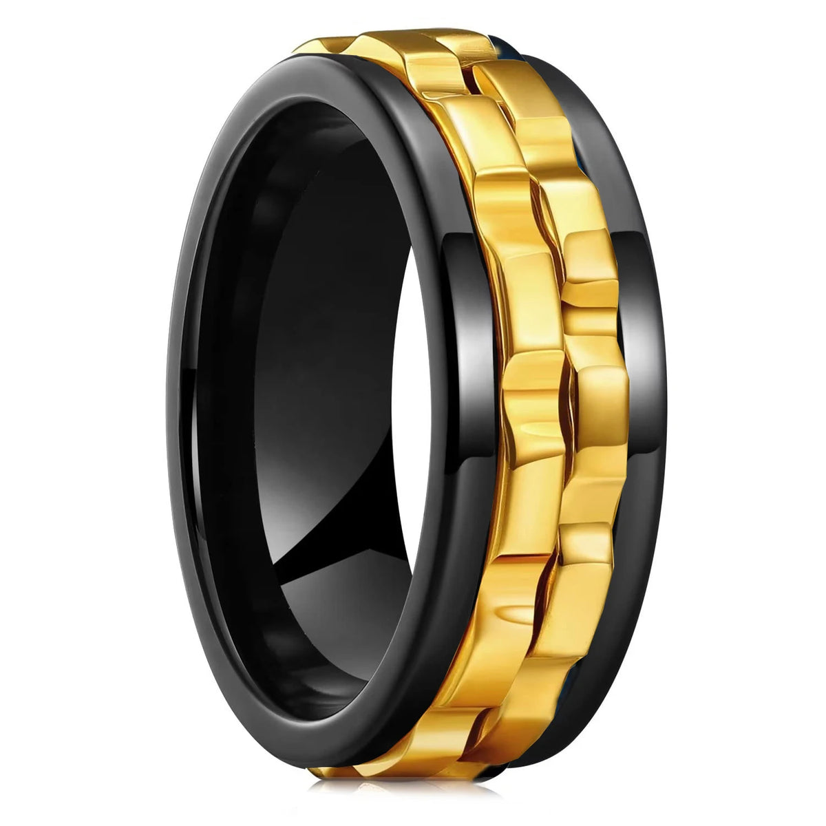 Men’s Titanium Steel Gear Spinner Ring