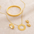 Gold Plated Circular Hollow 4-Piece Set