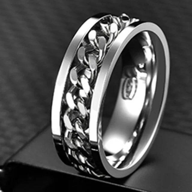 Rotatable Stainless Steel Punk Spinner Ring