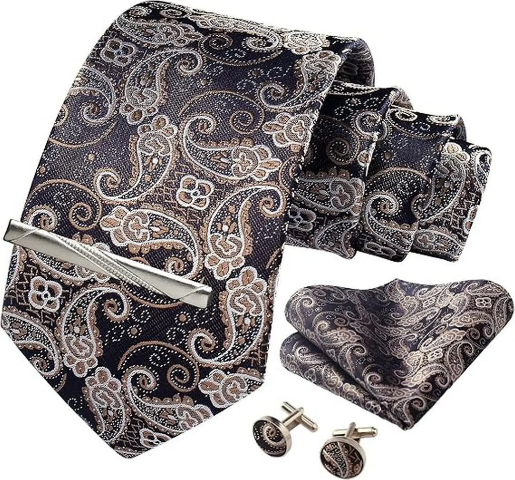Luxury Silk Paisley Men’s Tie Gift Set