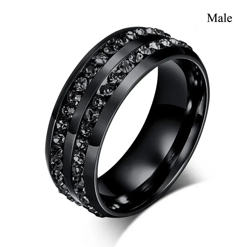 Romantic Red Rhinestone Celtic Dragon Ring Set