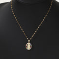 Colorful Zircon Virgin Mary Star Pendant Necklace