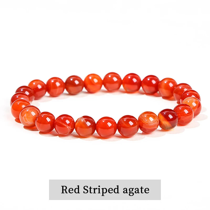 Natural Stone Bead Bracelet – Amethyst, Tiger Eye & Crystal Design for Men & Women