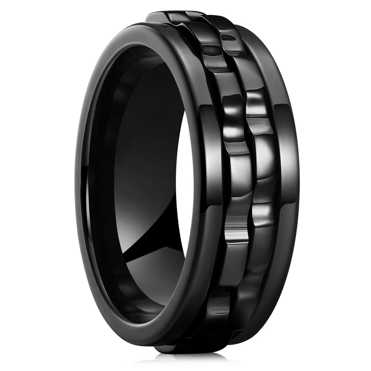 Men’s Titanium Steel Gear Spinner Ring