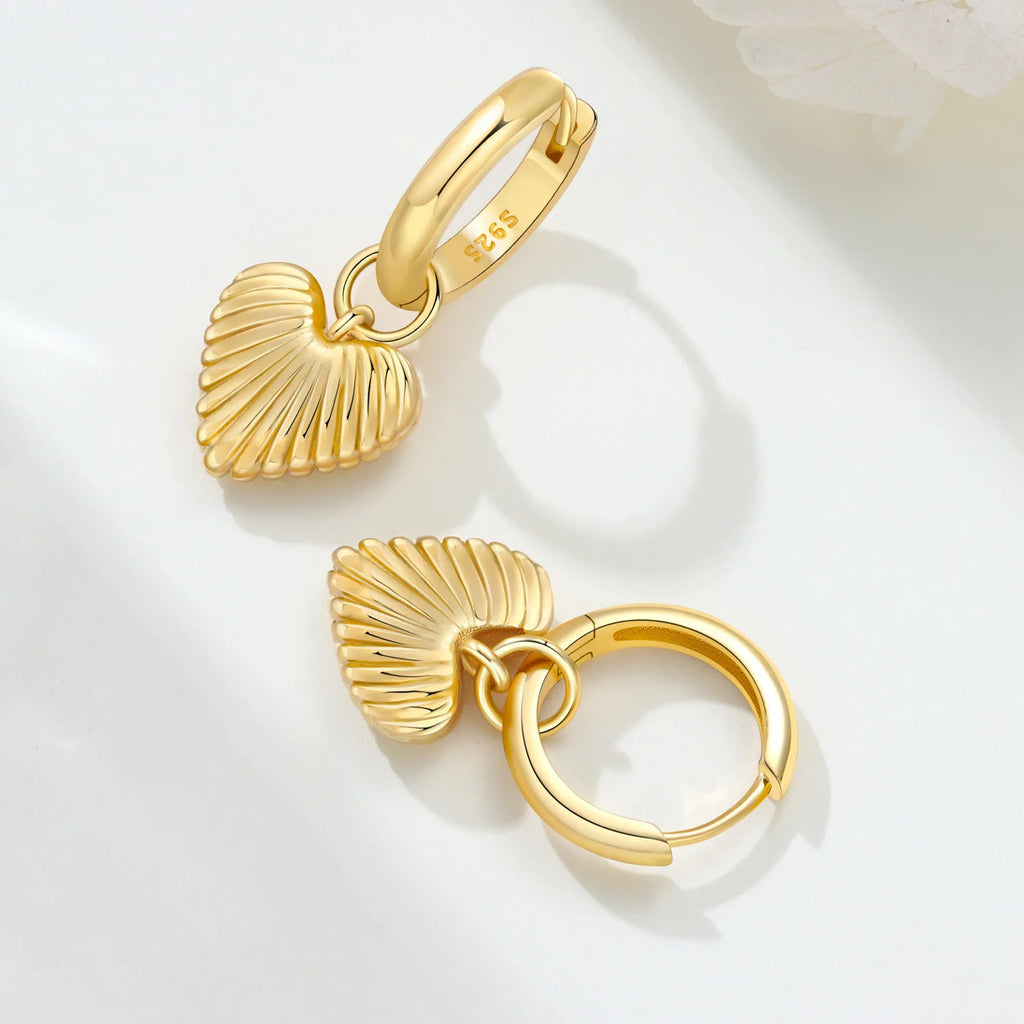 925 Sterling Silver 18K Gold-Finished Hoop Earrings