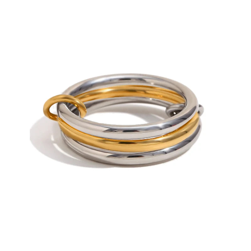Two-Tone Copper Stacking Ring Set for Women