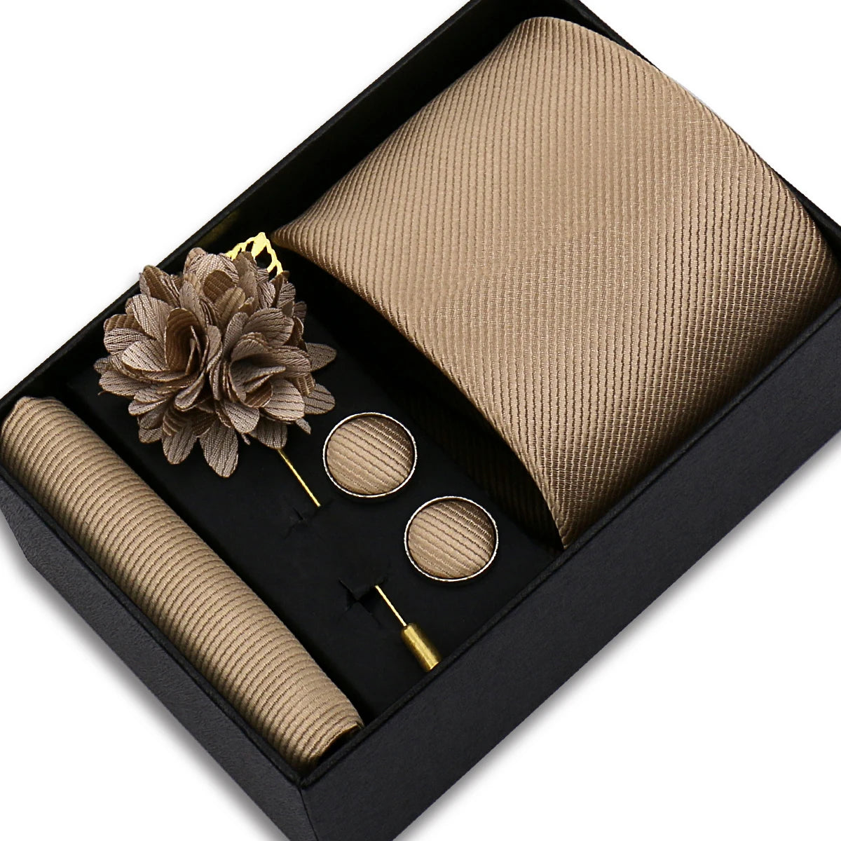 Men’s Solid Color Tie & Accessories Set
