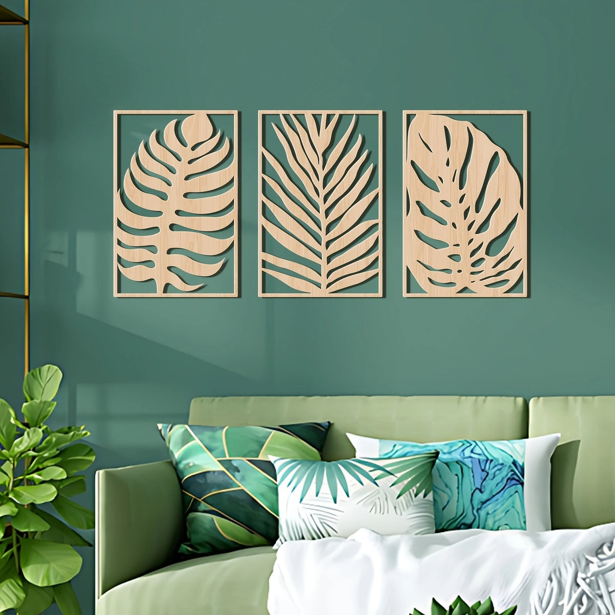 Jungle Leaves Wooden Wall Set