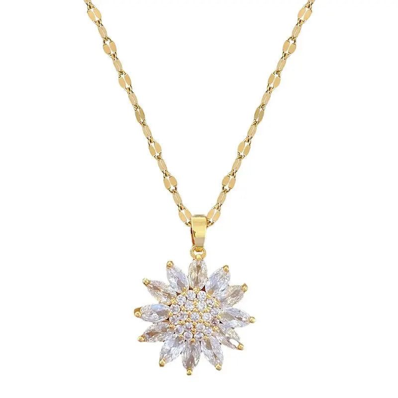 Rotating Sunflower Necklace