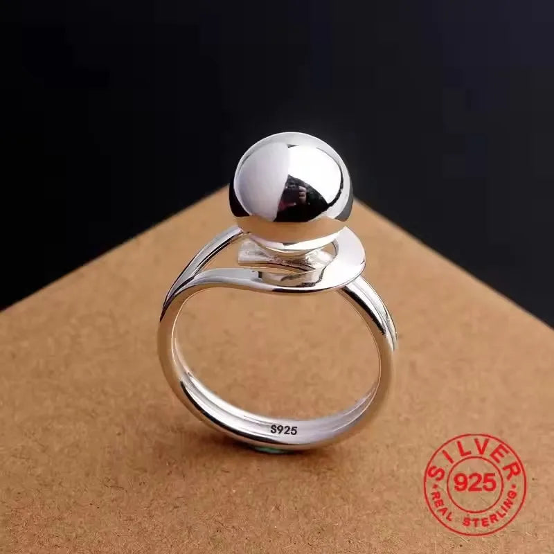925 Sterling Silver Retro Flower Ring