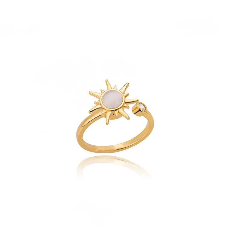 Gold Stainless Steel Classic Women's Ring