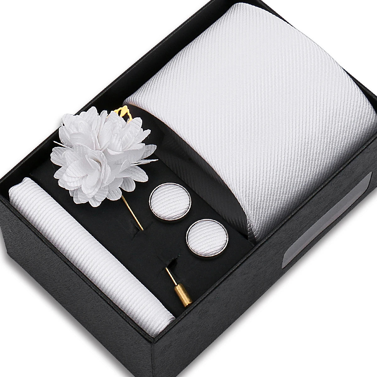 Men’s Solid Color Tie & Accessories Set