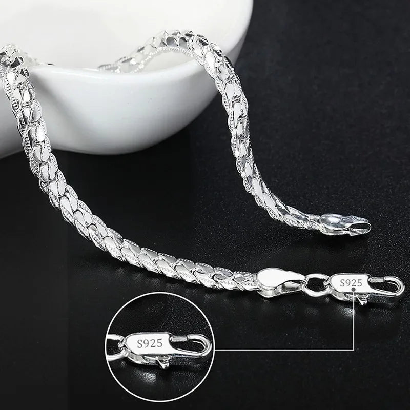 925 Sterling Silver Chain Bracelet for Men & Women – Elegant Classic Design