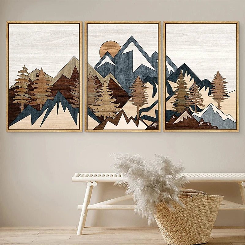 3-Piece Mountain Canvas Wall Art