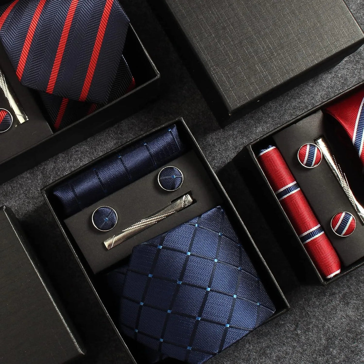Men’s 100% Silk Tie Set with Gift Box