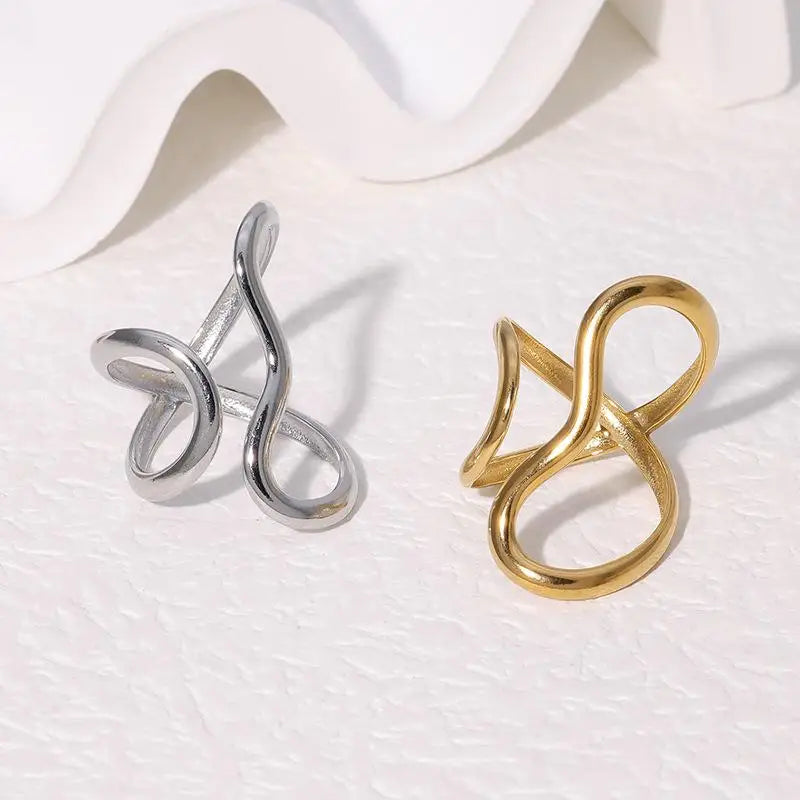 18K Gold Plated Stainless Steel Open Ring