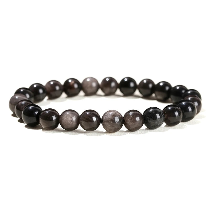 Natural Stone Bead Bracelet – Amethyst, Tiger Eye & Crystal Design for Men & Women