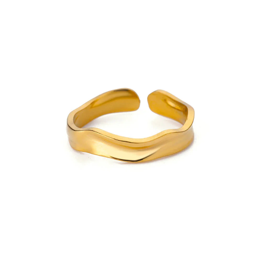 Gold Geometric 316L Stainless Steel Ring