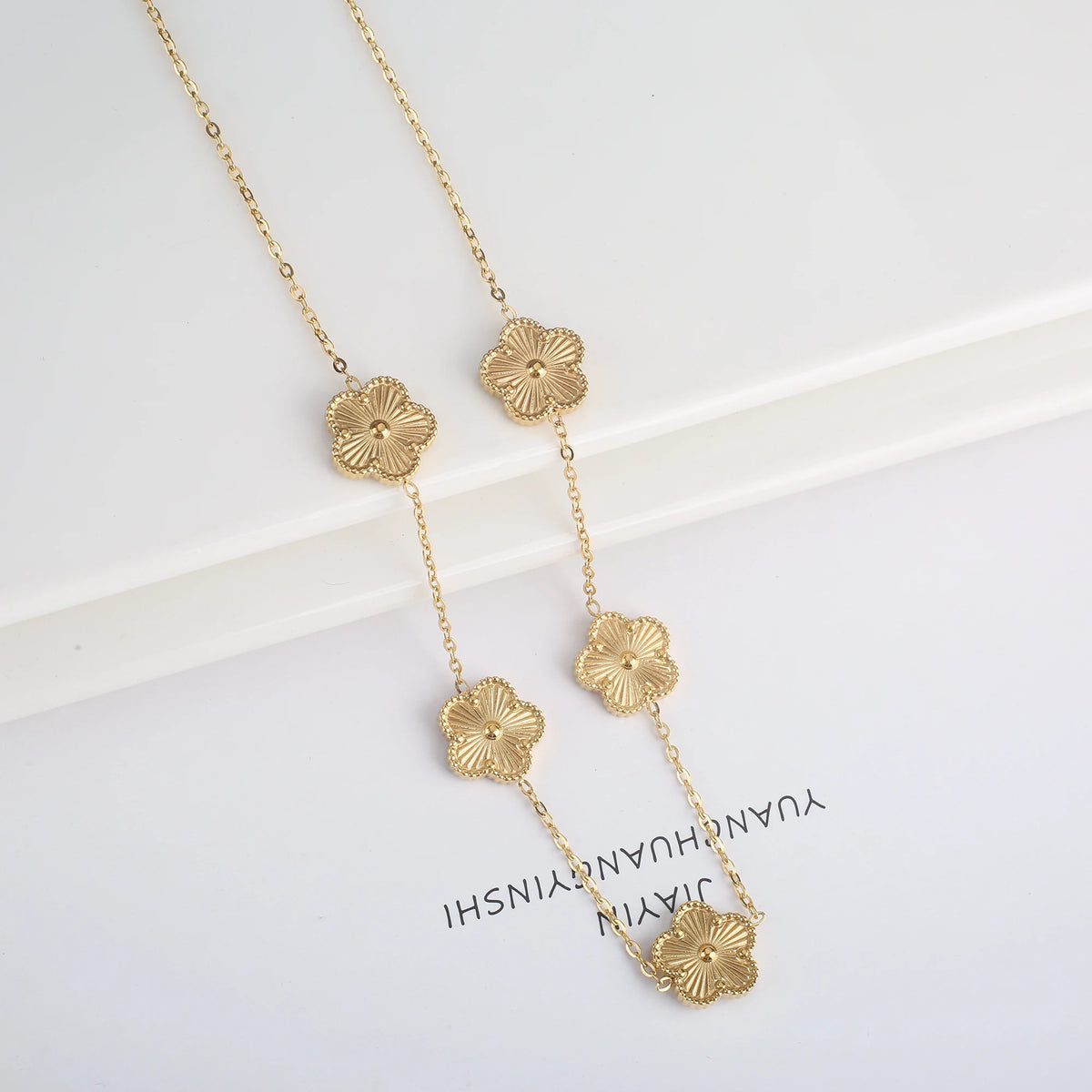 Clover Flower Adjustable Stainless Steel Bracelet