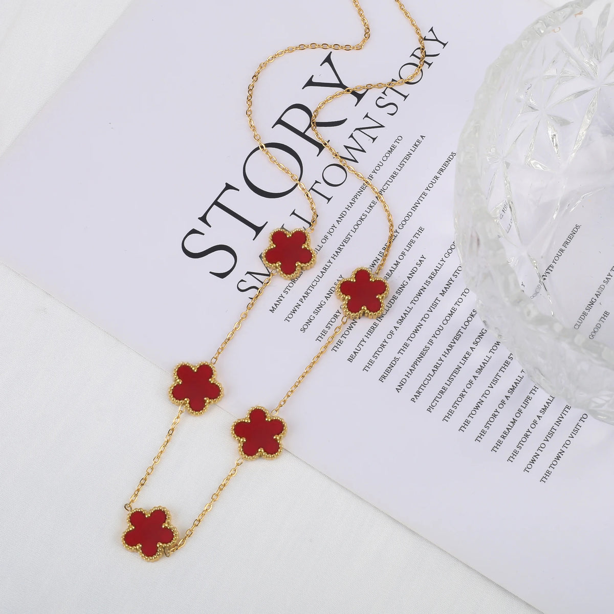 Clover Flower Adjustable Stainless Steel Bracelet