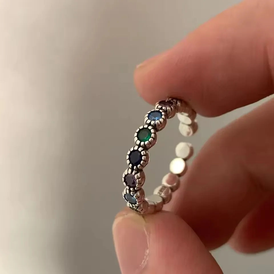 925 Sterling Silver Retro Flower Ring