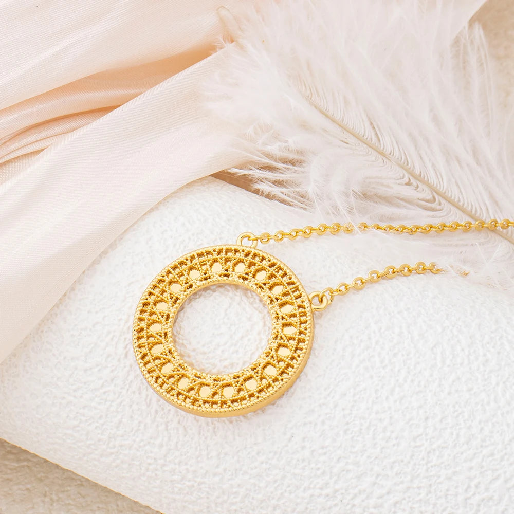 Gold Plated Circular Hollow 4-Piece Set