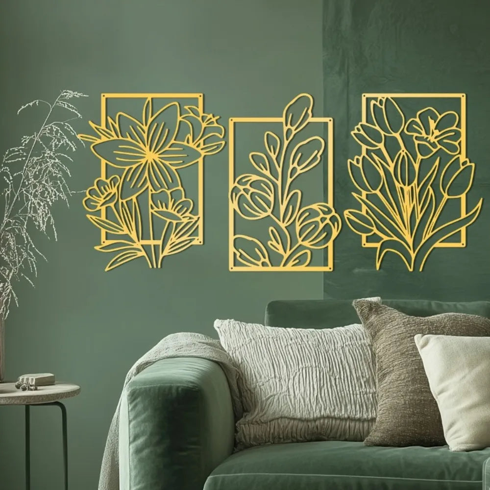 Retro Leaf Metal Wall Art