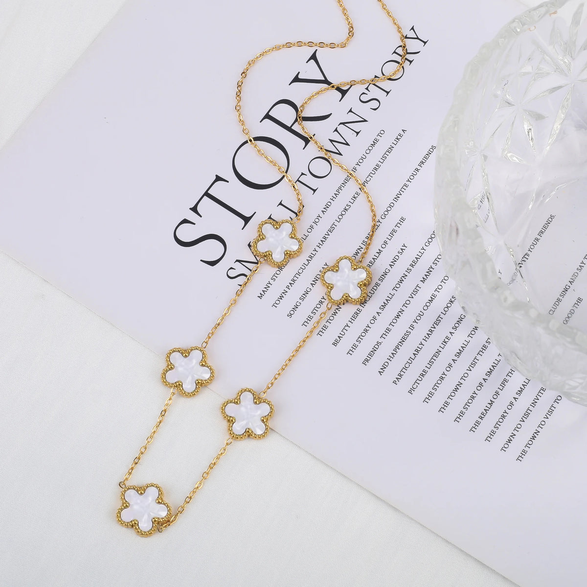 Clover Flower Adjustable Stainless Steel Bracelet