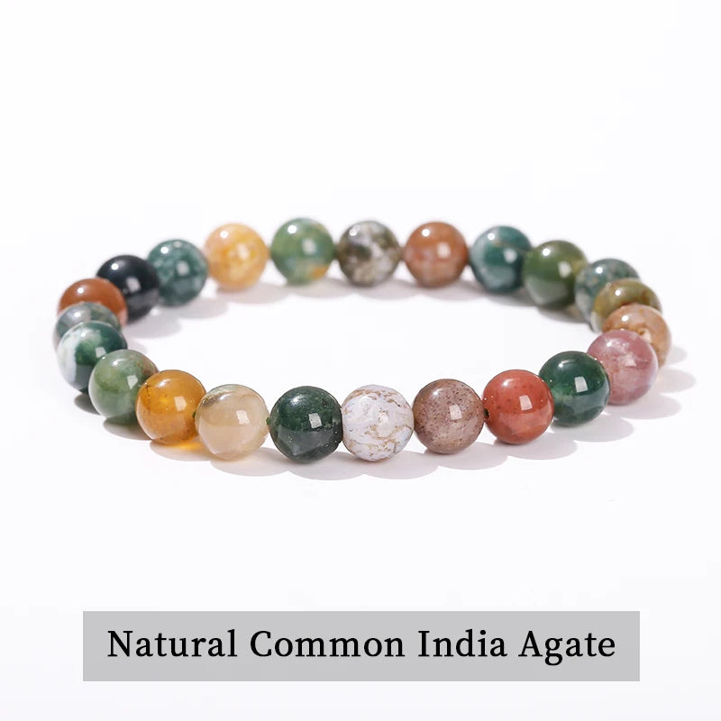 Natural Stone Bead Bracelet – Amethyst, Tiger Eye & Crystal Design for Men & Women