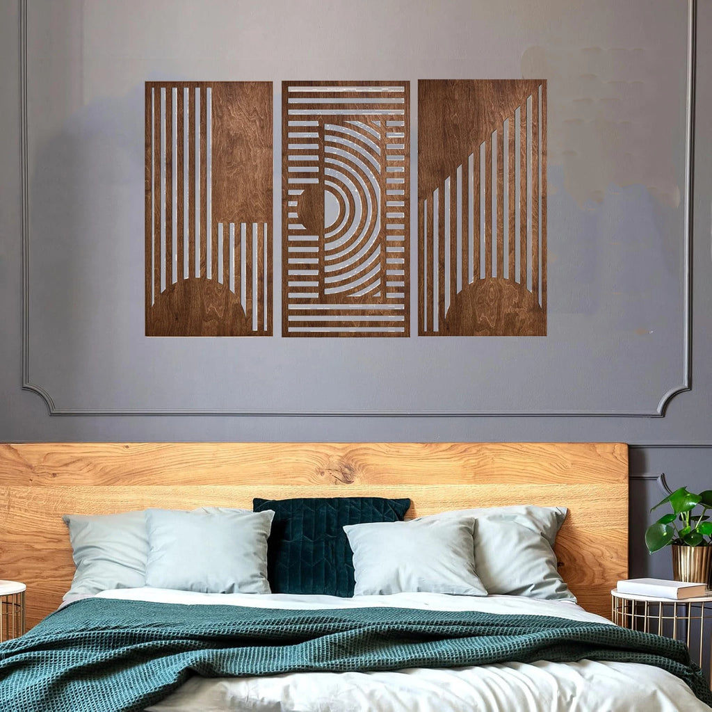 3-Piece Geometric Wooden Wall Art