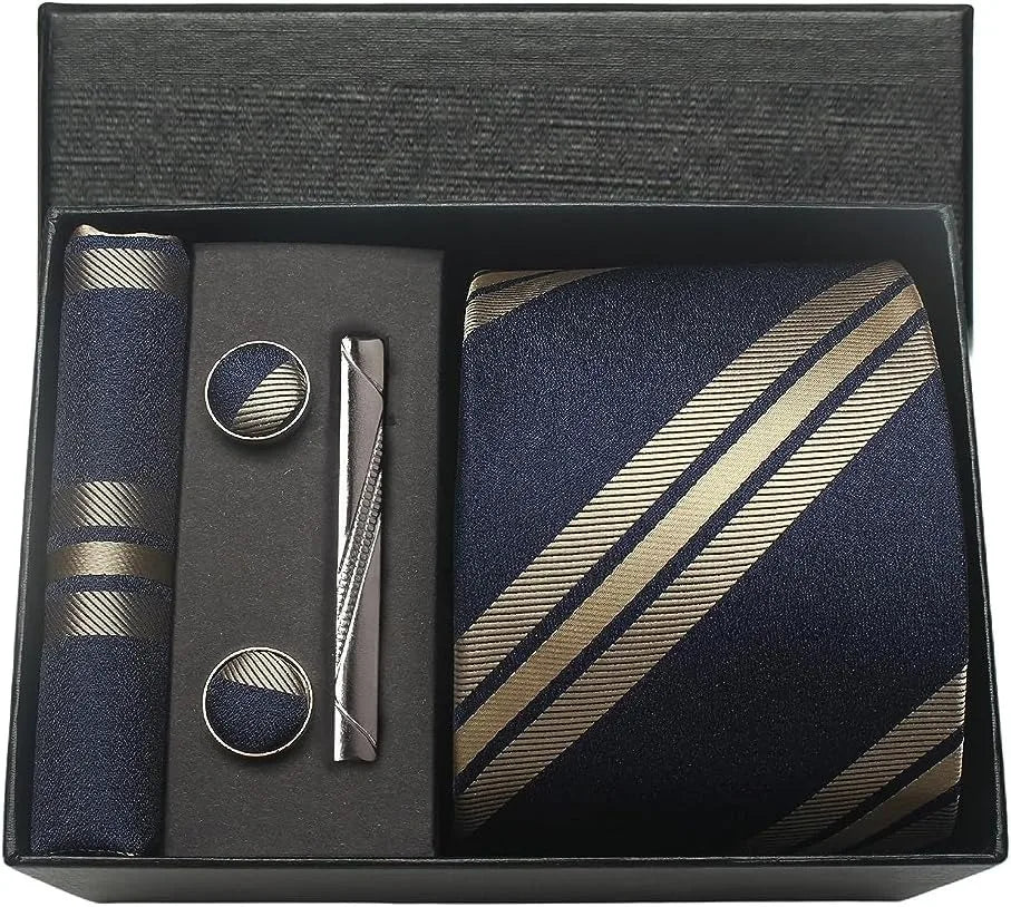 Men’s 100% Silk Tie Set with Gift Box