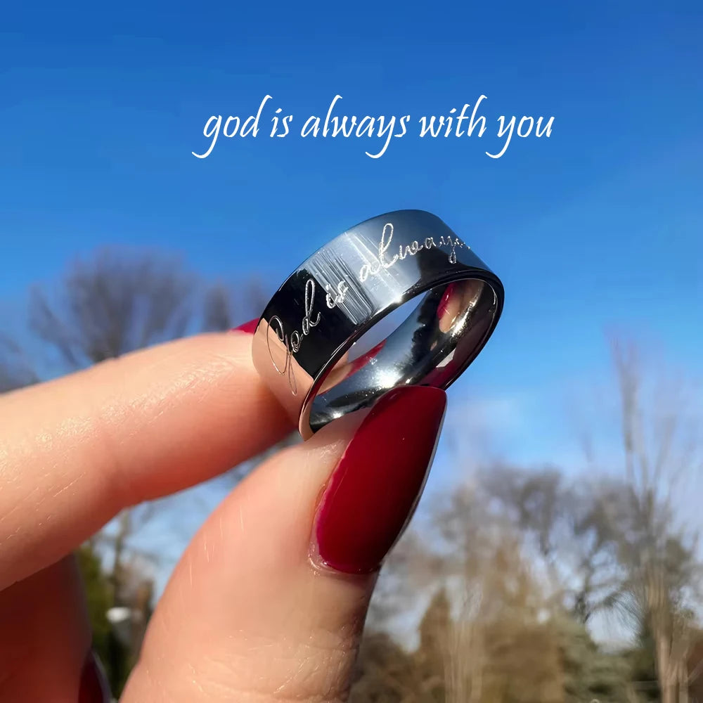 8mm Black Matte Stainless Steel Groove Ring
