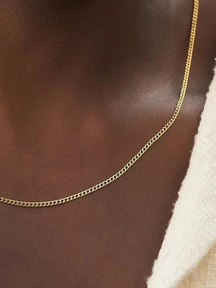 3 mm Cuban Chain Necklace